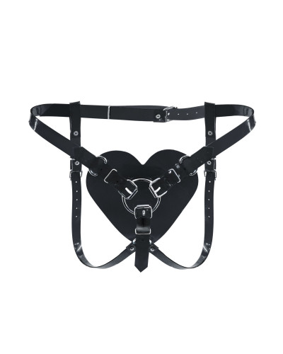 Трусики Сердце для страпона Feral Feelings - Hearts Strap-on Belt Black - Фото №1
