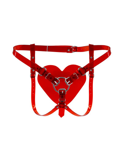 Трусики Серце для страпону Feral Feelings - Hearts Strap-on Belt Red Trasparent - Фото №1