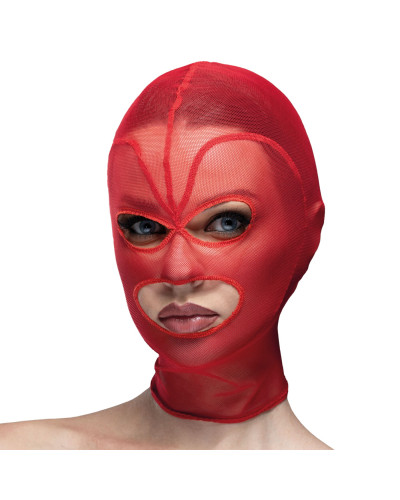 Маска серце сітка з відкритим ротом та очима Feral Feelings - Hearts Mask Red/Red - Фото №1