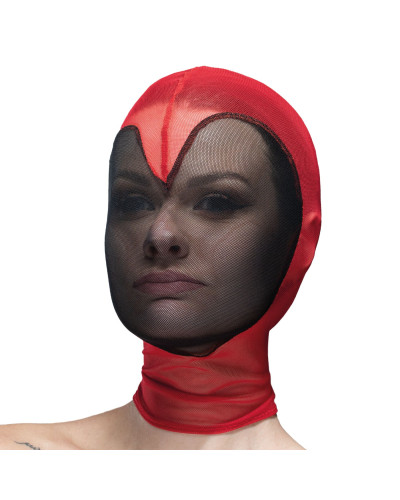 Маска серце сітка із повністю закритим обличчям Feral Feelings - Hearts Mask Red/Black - Фото №1