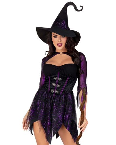 Костюм відьми Leg Avenue Mystical Witch L, сукня, капелюх - Фото №1