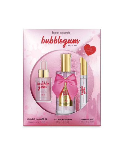 Подарунковий набір косметики Bijoux Indiscrets Bubblegum Play Kit, масажна олія, гель, блиск - Фото №1