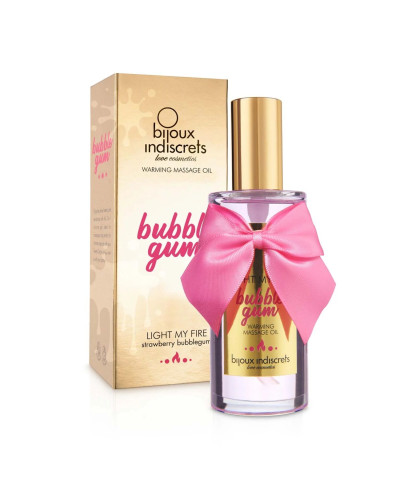 Розігрівальна олія Bijoux Indiscrets Light my Fire – Strawberry Bubblegum (100 мл) - Фото №2