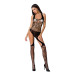 Бодістокінг Passion BS060 black, комбінезон, імітація трусиків і гольфів - Фото №3