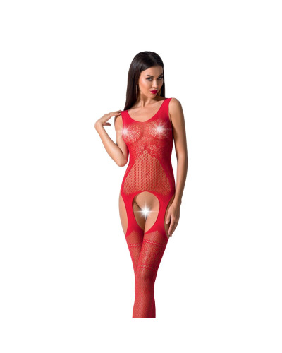 Бодістокінг Passion BS061 red, комбінезон, імітація панчіх - Фото №1