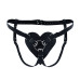 Трусики Сердце для страпона из натуральной кожи Feral Feelings - Hearts Strap-on Belt Black - Фото №1