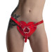 Трусики Серце для страпону з натуральної шкіри Feral Feelings - Hearts Strap-on Belt Red - Фото №2
