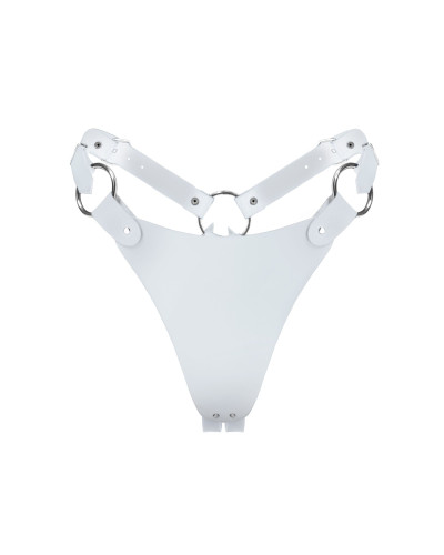 Трусики з натуральної шкіри Feral Feelings - String Bikini White - Фото №1
