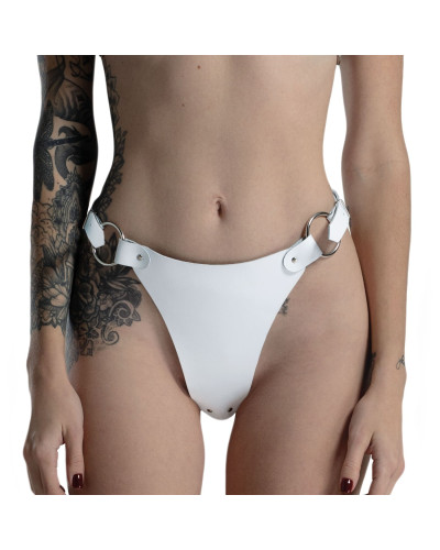 Трусики з натуральної шкіри Feral Feelings - String Bikini White - Фото №2