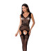 Сітчастий бодістокінг Passion BS062 One Size, Black, комбінезон, імітація панчіх, відкритий доступ - Фото №1