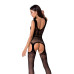 Сітчастий бодістокінг Passion BS062 One Size, Black, комбінезон, імітація панчіх, відкритий доступ - Фото №2