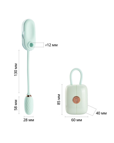 Вакуумний кліторальний стимулятор Otouch Louis Vibrate Teal з віброяйцем, у кейсі - Фото №2