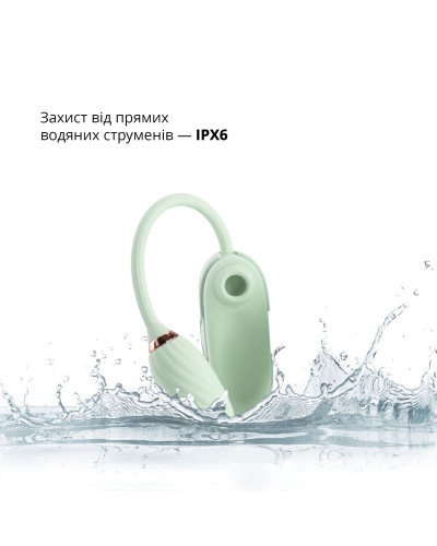 Вакуумний кліторальний стимулятор Otouch Louis Vibrate Teal з віброяйцем, у кейсі - Фото №5