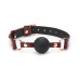 Силіконовий кляп Liebe Seele Wine Red Ball Gag, діаметр кульки 4,3 см, ремінь із натуральної шкіри - Фото №1