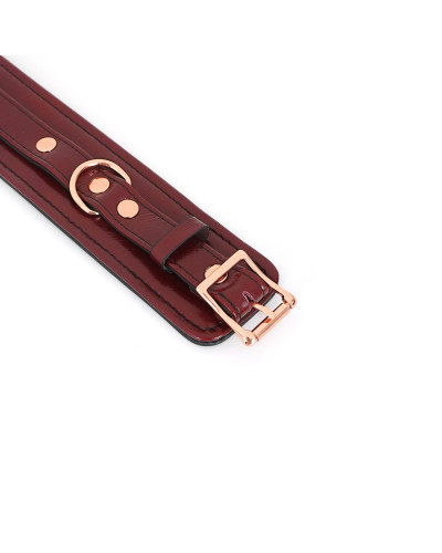 Шкіряні наручники Liebe Seele Wine Red Wrist Cuffs, знімний ланцюжок-кріплення - Фото №7