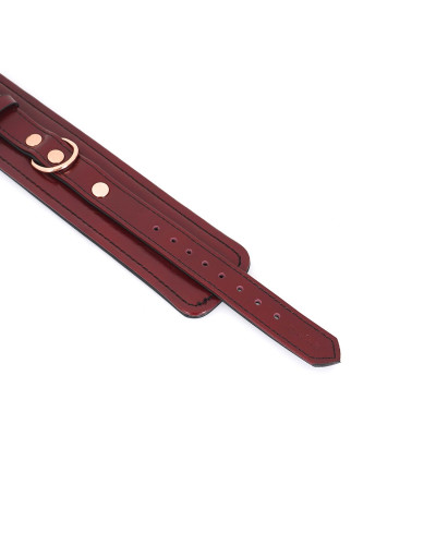 Шкіряні наручники Liebe Seele Wine Red Wrist Cuffs, знімний ланцюжок-кріплення - Фото №8