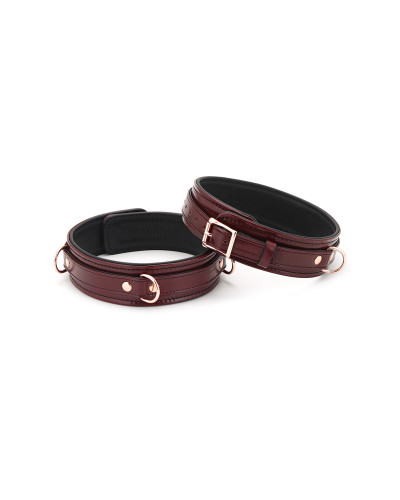 Фіксатори для стегон Liebe Seele Wine Red Thigh Cuffs L Size, натуральна шкіра - Фото №1