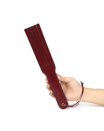 Двосторонній паддл Liebe Seele Wine Red Spanking Paddle, натуральна шкіра - Фото №6