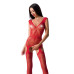 Сетчатый бодистокинг Passion BS062 One Size, Red, комбинезон, имитация чулок, открытый доступ - Фото №1