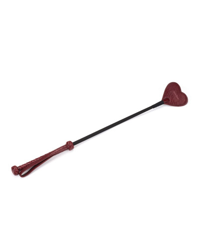 Шлепалка-сердечко Liebe Seele Wine Red Riding Crop with Heart-Shape Tip, натуральная кожа - Фото №1