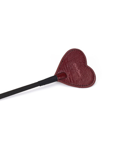 Шлепалка-сердечко Liebe Seele Wine Red Riding Crop with Heart-Shape Tip, натуральная кожа - Фото №4