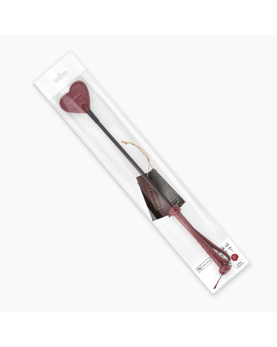Шлепалка-сердечко Liebe Seele Wine Red Riding Crop with Heart-Shape Tip, натуральная кожа - Фото №5