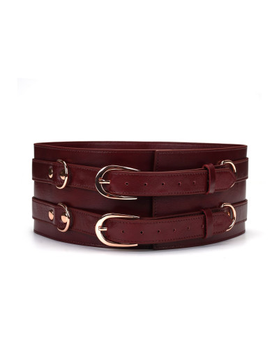 Шкіряний пояс для бондажу Liebe Seele Wine Red Waist Cuff, S Size - Фото №1
