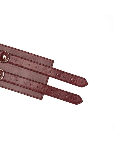 Шкіряний пояс для бондажу Liebe Seele Wine Red Waist Cuff, S Size - Фото №3