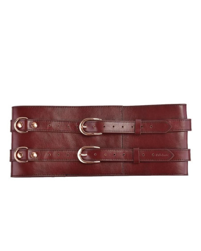 Шкіряний пояс для бондажу Liebe Seele Wine Red Waist Cuff, S Size - Фото №5