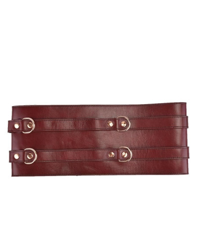 Шкіряний пояс для бондажу Liebe Seele Wine Red Waist Cuff, S Size - Фото №6