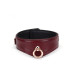Шкіряний нашийник з повідцем Liebe Seele Wine Red Curved Collar, замок-сердечко - Фото №3