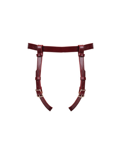 Кожаные трусы для страпона Liebe Seele Wine Red Strap on Harness, универсальный размер - Фото №4
