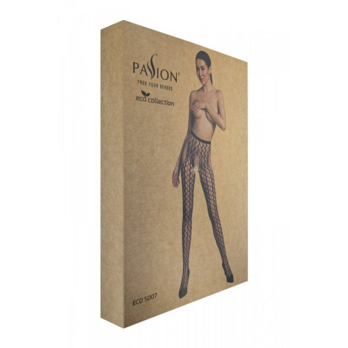 Еротичні колготки-бодістокінг Passion ECO S007 black