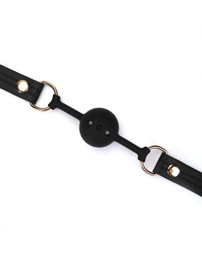 Кляп Liebe Seele Black Organosilicon Ball Gag - Фото №5