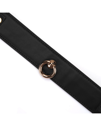 Нашийник з повідцем Liebe Seele Black Organosilicon Collar with Leash, екошкіра - Фото №3