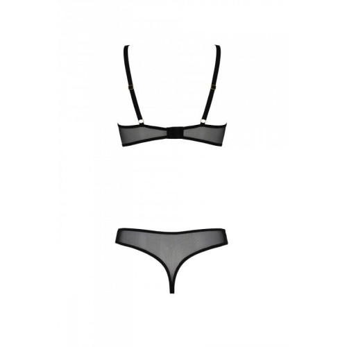 Еротичне боді Passion MARINA BODY, S/M, beige, з відкритими чашками