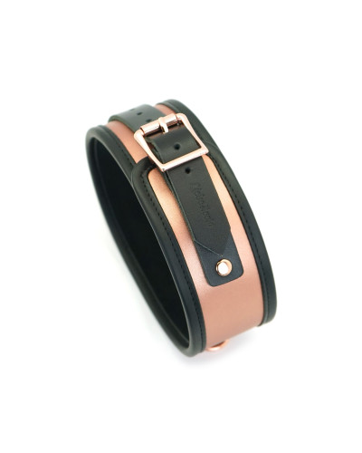 Широкий нашийник з повідцем Liebe Seele Rose Gold Memory Collar with Leash, натуральна шкіра - Фото №3