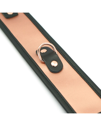 Широкий нашийник з повідцем Liebe Seele Rose Gold Memory Collar with Leash, натуральна шкіра - Фото №7