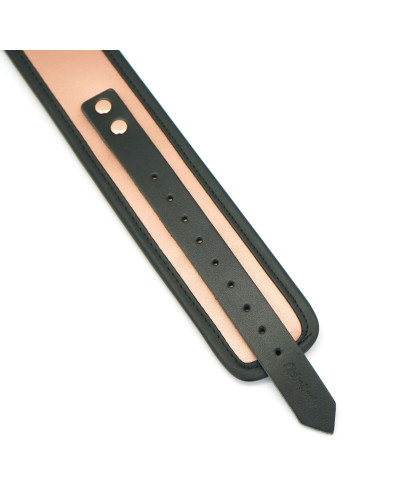 Широкий нашийник з повідцем Liebe Seele Rose Gold Memory Collar with Leash, натуральна шкіра - Фото №8