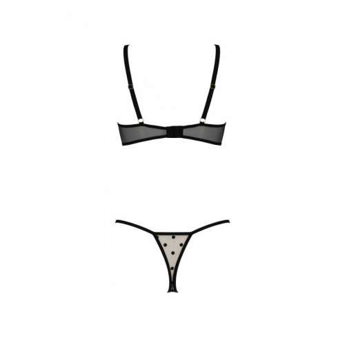 Эротический комплект Passion MARINA SET WITH OPEN BRA, XXL/XXXL, beige, открытые чашки