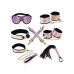 Набор Liebe Seele Pink Glossy 7pcs Bondage Kit, фиксаторы, ошейник с поводком, кляп, флоггер, маска - Фото №1
