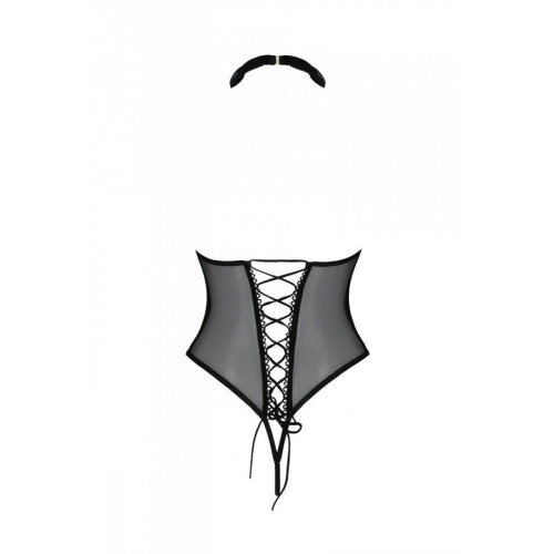 Еротичне боді Passion TRISHA BODY, S/M, beige, з відкритими чашками