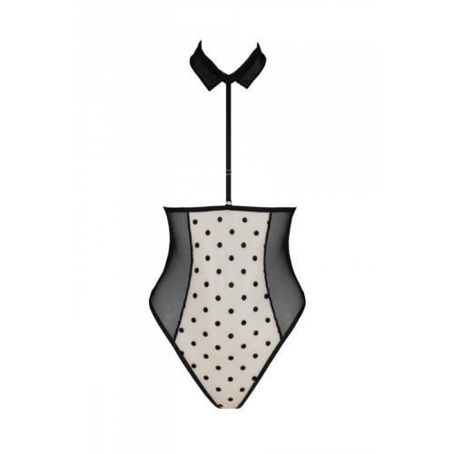 Еротичне боді Passion TRISHA BODY, XXL/XXXL, beige, з відкритими чашками