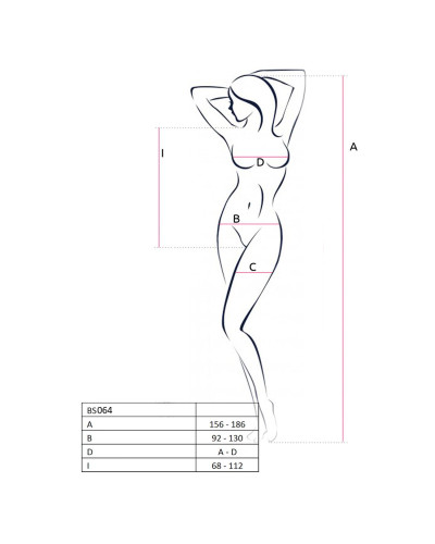 Бодістокінг Passion BS064 One Size, White, боді, закрите плече, відкритий доступ - Фото №3