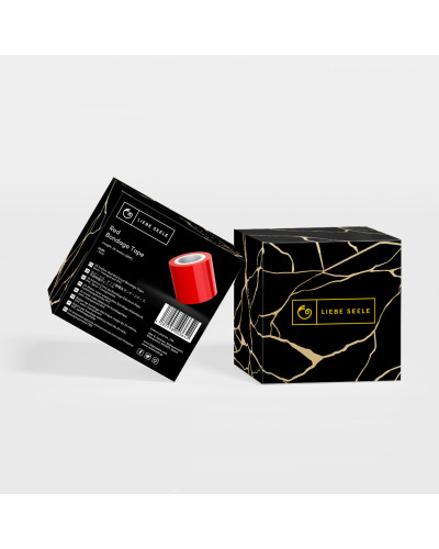 Скотч для бондажу Liebe Seele Bondage Tape Red 25 м, не липне до шкіри та волосся, без слідів - Фото №2