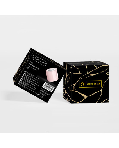 Скотч для бондажу Liebe Seele Bondage Tape Pink 25 м, не липне до шкіри та волосся, без слідів - Фото №2