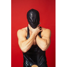 Закрытый кожаный капюшон D&A Deprivation mask Leather
