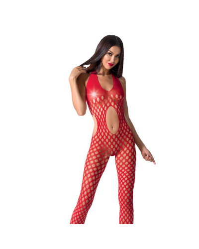 Сексуальний бодістокінг Passion BS065 One Size, Red, комбінезон, велика сітка - Фото №1