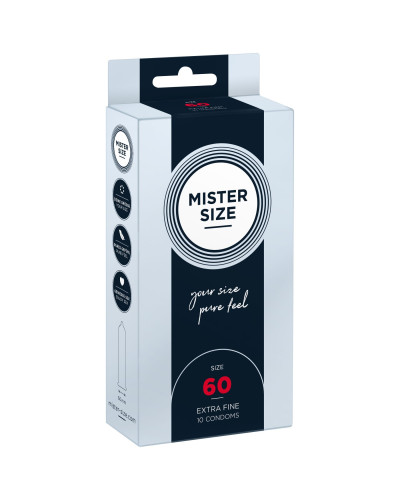 Презервативи Mister Size - pure feel - 60 (10 condoms), товщина 0,05 мм (м'ята упаковка!!!) - Фото №1