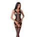 Бодістокінг Passion BS066 One Size, Black, комбінезон, імітація панчіх і пояса з гартерами - Фото №1